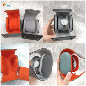 1 to 3 Slots PU Leather Watch <b>Roll</b> Case, Custom Logo Travel Watch Storage <b>Box</b>, Portable Watch Display Organizer for Men, Factory - Product Image 1