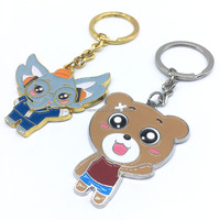 Porte-clés de carte d'identité de chien en métal personnalisé Porte-clés en caoutchouc personnalisé avec logo