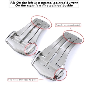 18mm Mega Sea-mster Series <strong>Deployment</strong> Buckle for Ome-ga Rubber Leather Watch Strap 316L Stainless Steel Belt Butterfly <strong>Clasp</strong> - Product Image 5