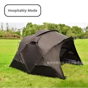 Tenda memancing 2 orang tiup dengan jaring nyamuk untuk musim dingin berkemah aluminium kelas darurat keluarga es heksagon Oxford - Product Image 3