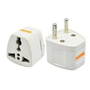 Adaptor Travel Plug Universal Jerman/Eropa, Soket Konversi Standar 2 Pin untuk Pengisian Daya Ponsel