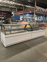 Comptoir de service à angle droit avec dessus plat pour supermarché commercial, vitrine réfrigérée pour viande, congélateur, réfrigérateur de type vitrine