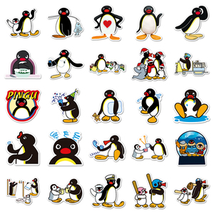 50Pcs Nhà Máy Nóng Bán Trang Trí Dán Tùy Chỉnh In Phim Hoạt Hình Dễ Thương Không Thấm Nước Kawaii Pingu Dán - Product Image 4