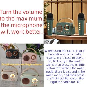 Màu xanh lá cây Retro cho loa Bluetooth có cổng USB cho rạp hát tại nhà Du lịch ngoài trời & Quà tặng trang trí cho các cô gái tuổi teen Phụ nữ - Product Image 4