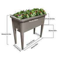 Grande boîte à fleurs rectangulaire de jardinage pour légumes d'extérieur Vertical surélevé Jardinière en plastique pour fleurs