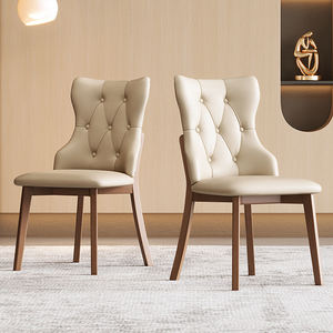 Sedie da Ristorante Antiche <span class=keywords><strong>Retro</strong></span> Rustiche Nordiche di Lusso in Legno e Pelle Set Moderno Mobili per Sala da Pranzo Sedie da Ristorante - Product Image 6