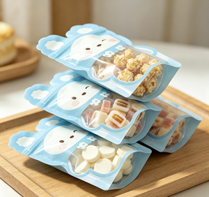 Bolsas con Cierre Personalizadas con Forma de Oso de Dibujos Animados, Ventana Transparente, Laterales Reforzados, para Dulces, Golosinas, Regalos, Desechables - Product Image 6
