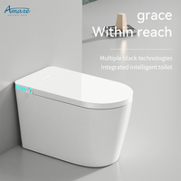Toilette intelligente en céramique au design moderne, cuvette automatique de salle de bain monobloc avec réservoir