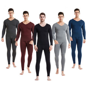 Venta al por mayor de ropa interior térmica con forro polar de invierno para hombres Calzoncillos largos para hombres Conjunto superior e inferior - Product Image 1