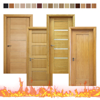 Porte intérieure en bois de style européen, grain noyer noir, insonorisée, résistante à l'humidité, ignifugée 90 minutes, pour villa de luxe