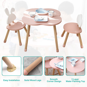 Montessori trẻ em Nordic đồ nội thất Mesa infantil trẻ em gỗ Dinning Đảng bảng Toddler đám mây bảng và Ghế bộ cho cô gái - Product Image 2