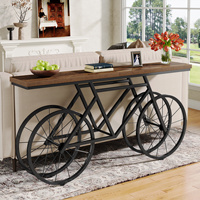 Table console moderne en bois Tribesigns de 70,9 pouces, table de canapé extra longue avec base en forme de vélo, nouveaux designs de meubles pour la maison