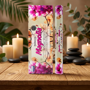 Bâtons d'encens hexagonaux en bambou écologiques Darshan Magnolia, parfumés, parfum indien aromatique, utilisation toute saison, faits à la main, durables - Product Image 3