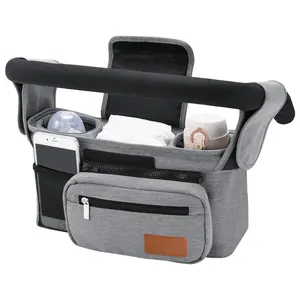 2023 Outdoor Travel Large Capacity Mummy Universal Insulated Bottle Holder Baby Stroller Organizer Diaper Bag With Cup Holders