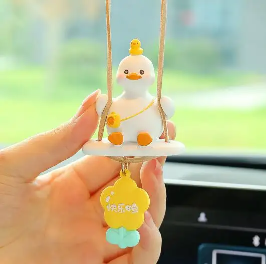 Car hanging ornaments swing duck interior rearview mirror decoration