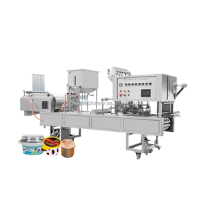 Automatic Double Head Linear Type Juice Jelly Sauce <b>Yogurt</b> Cup Butter Thermoforming Filling And Sealing Machine - Product Image 3