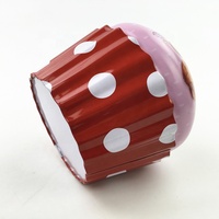 Boîte en métal de haute qualité en forme de cupcake pour biscuits, personnalisable, pour l'emballage de biscuits et de gâteaux, DIA12.5X16 CM
