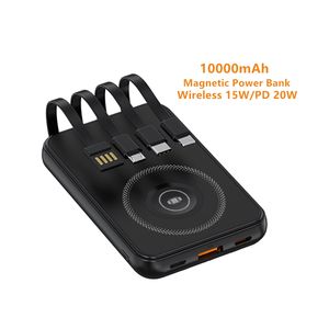 Nueva llegada 10000mAh banco de energía magnética Cable incorporado PD 20W rápido 15W banco de energía inalámbrico para reloj <span class=keywords><strong>Iwatch</strong></span> Android - Product Image 1
