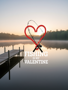 T-shirt da uomo in cotone elasticizzato con stampa grafica 'Fishing Is My Valentine', nera, a maniche corte, girocollo, vestibilità comoda - Regalo di San Valentino - Product Image 2