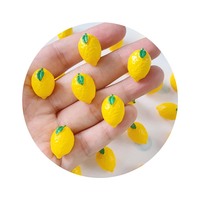 Mini Limones de Resina con Reverso Plano, Adornos de Frutas 3D para Hacer Joyas, Manualidades, Decoración de Slime