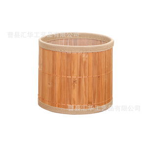 New <b>bamboo</b> woven storage <b>basket</b> for home use, desktop remote control storage, office pen holder, and miscellaneous items - Product Image 1