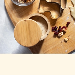 Contenitore per Sale in Bambù con Coperchio Magnetico Girevole, Scatola per <span class=keywords><strong>Spezie</strong></span> da Cucina - Product Image 3