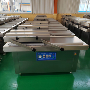 เครื่องบรรจุสุญญากาศสองช่องเครื่องบรรจุสเต็กหมูปลาแซลมอนแบบสุญญากาศสำหรับสายการผลิตเนื้อสัตว์ - Product Image 3