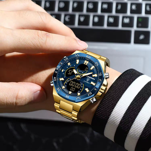 Poedagar E101 Nouvelle Montre Digitale Homme LED, Affichage Double Fuseau Horaire, Étanche en Acier Inoxydable, Montre Électronique à <span class=keywords><strong>Quartz</strong></span> pour Hommes - Product Image 6