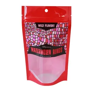 Ziplock-bolsas con impresión Digital a prueba de olores, embalaje de dulces de Goma, con cremallera Mylar y ventana