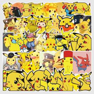 ZY0330C 54/PCS Autocollants populaires à la vente chaude <span class=keywords><strong>Pikachu</strong></span> Cartoon pour téléphone portable, guitare, casque, valise, autocollants en vinyle imperméables - Product Image 4