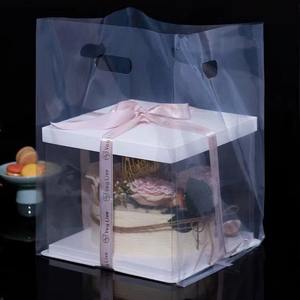 Custom Transparant Frosted Poly Plastic Boodschappentassen Brood Pack Ldpe <span class=keywords><strong>Bag</strong></span> Gestanst Plastic Afhaalzak Met Handvat - Product Image 3