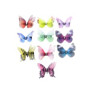 韓国風おしゃれミニ蝶々ヘアクリップ シルクダイヤモンド付きレース飾り スイートスタイルメタル生地 5cmサイズ - Product Image 6