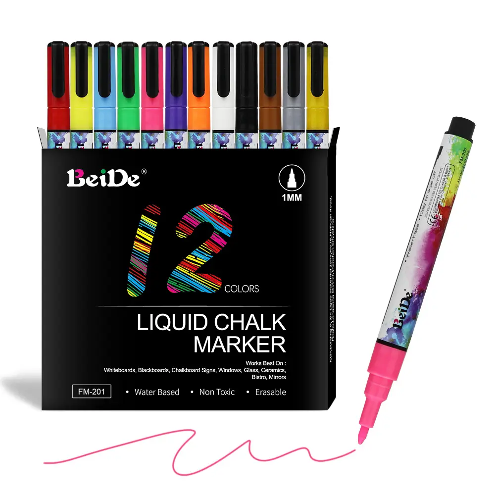 12colors 1mm erasable best chalk markers for chalkboard