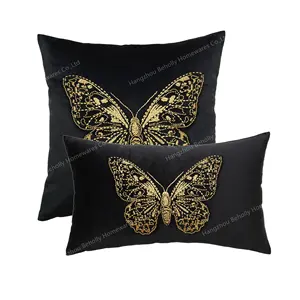 Oreiller brodé papillon doré de bonne qualité/Coussin/Housse de coussin