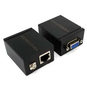 Extenseur de signal VGA vers <span class=keywords><strong>RJ45</strong></span> 60M, <span class=keywords><strong>amplificateur</strong></span>, convertisseur, câble <span class=keywords><strong>Ethernet</strong></span> CAT-5E/6, émetteur et récepteur pour moniteur - Product Image 1