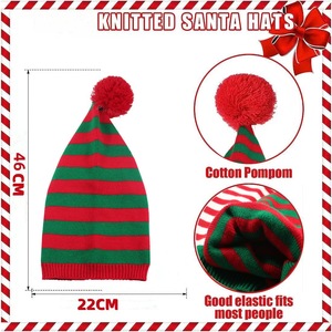 Gorro <span class=keywords><strong>de</strong></span> Punto con Estampado Digital, Estilo Europeo Americano, con Cola Larga y Bola <span class=keywords><strong>de</strong></span> Pelo, <span class=keywords><strong>para</strong></span> Hombre y Mujer, Regalo <span class=keywords><strong>de</strong></span> Navidad, Decoración - Product Image 5