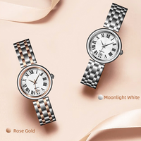 Montre en verre de quartz de style moderne, blocs de couleur, affichage de la date en acier inoxydable, luxe, mode, polyvalente, emballage cadeau pour femme