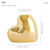 Diffuseur sans flamme en porcelaine blanche, diffuseur en céramique en forme de cœur doré, écologique, personnalisé, cadeau de fête et de festival, décoration