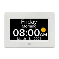 Cadeau de Noël, calendrier numérique à grande police, jour, date, année, semaine, fonction de répétition d'alarme, horloge pour la démence avec fonction de lecture de l'heure
