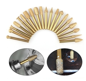 Tête de meulage diamantée pour tige <span class=keywords><strong>Dremel</strong></span>, accessoires, 20 pièces/ensemble, outils abrasifs, mini foret, outils de travail du bois - Product Image 4