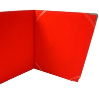 Porte-menu A4 pour restaurants et hôtels, couverture de menu en cuir PU de luxe avec logo personnalisé, fait main et portable, pour cadeaux de bienvenue