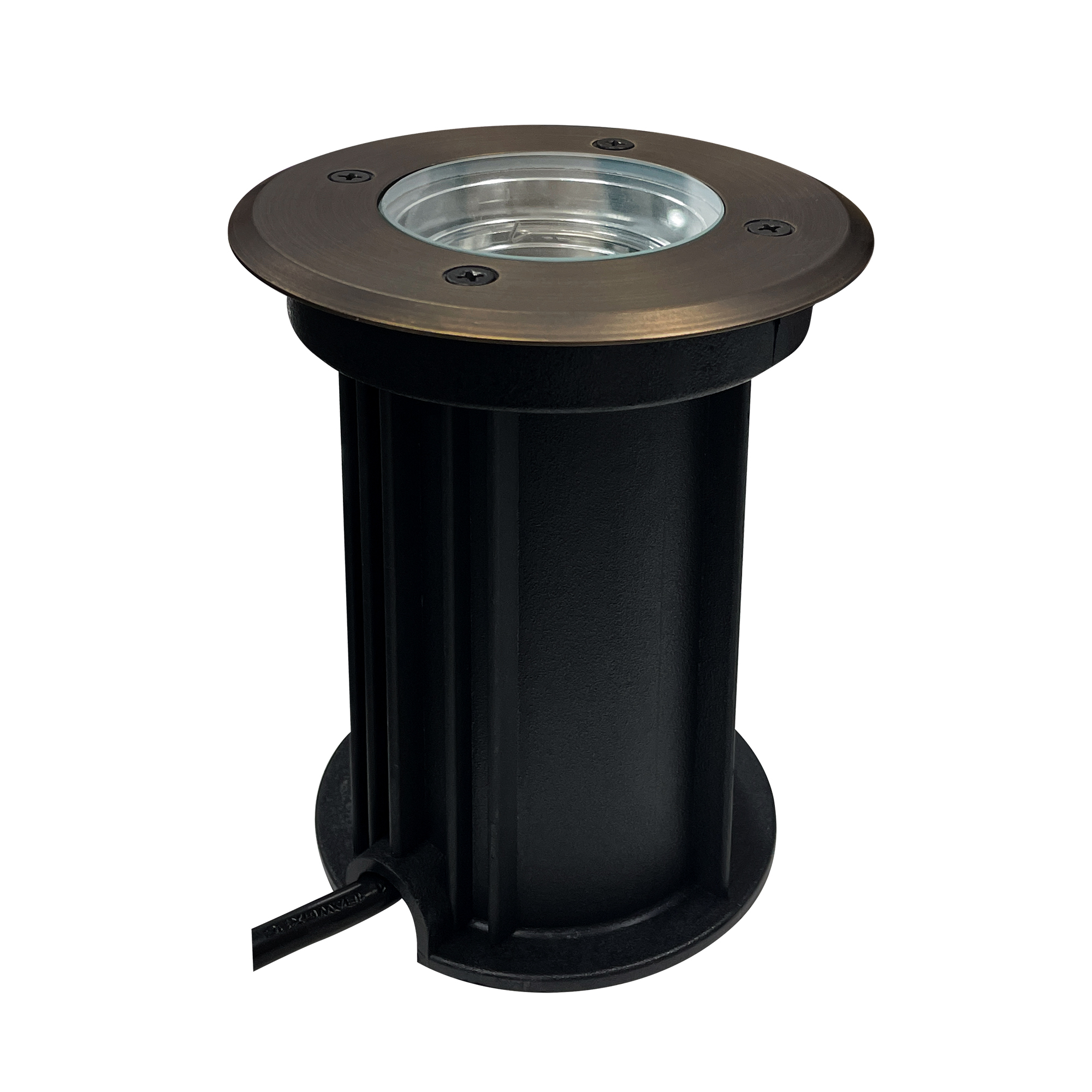 Inspire Lighting Adjustable 12V IP65 Brass Cover Landscape Well Light Bronze Lamp Body 6000K Daylight LED DC/AC Power Supply