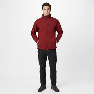 <b>Men's</b> Outdoor Canvas Windproof Stretch Hooded Full Zip Soft Shell <b>Jacket</b> Waterproof <b>Long</b> Sleeve Front Logo - Product Image 1