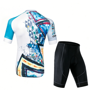 Conjunto de Ciclismo Unisex con Estampado de Sublimación Personalizado, Jersey con Cierre Completo y Pantalones Cortos con Acolchado de Gel, Secado Rápido, Transpirable, para Ciclismo de Carretera y MTB - Product Image 2