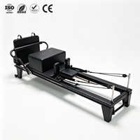 ZENJOY Reformer de Pilates haut de gamme en alliage d'aluminium noir avec rail externe | Boîte et planche de saut pour l'entraînement du tronc