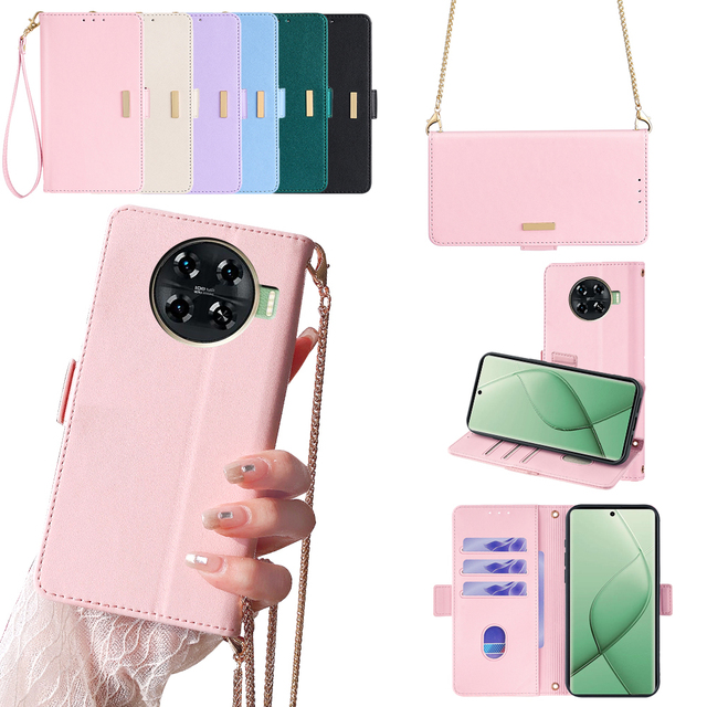 Mobile Phone Accessories for Tecno Spark 20 20c GO 10 10C 8C Pop 8 7 6 2 Pro Luxury Magnetic Leather Case Hand Shoulder Strap