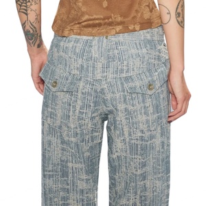 Wholesale 100% Cotton <b>Soft</b> Comfortable Distressed Clean Fit <b>Jeans</b> Perverze Scratched Jacquard Washed Blue Men's <b>Jeans</b> - Product Image 1