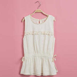 เสื้อยืด OEM สำหรับเด็กผู้หญิง แบบไม่มีป้าย คอกลม มีสายรัดเอว พร้อมส่ง - Product Image 3