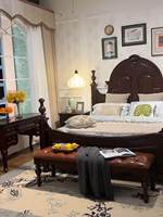 Tomson Shanghai Hochwertige Villa Massivholz Eiche Amerikanischer Stil Hauptschlafzimmer Vintage Prinzessinnen-Hochzeitsbett 2x2,2m 1,8m