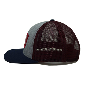 Gorra Trucker con Logotipo Tejido Personalizado de Fábrica OEM de Vietnam, Malla de 6 Paneles, Visera Precurvada, Transpirable, Estilo Hip Hop, Ajustable con Cierre a Presión - Product Image 3